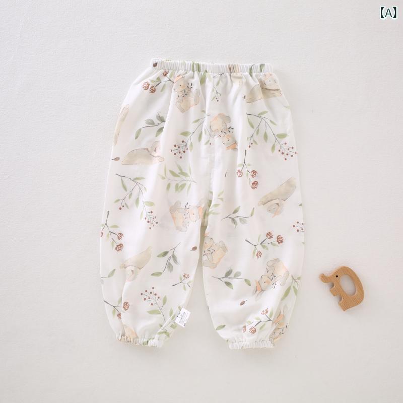 ベビー服 パンツ 夏 竹繊維 薄手 子供服 エアコンパンツ 虫よけ 蚊パンツ 男女兼用 A類 新生児 長ズボ..