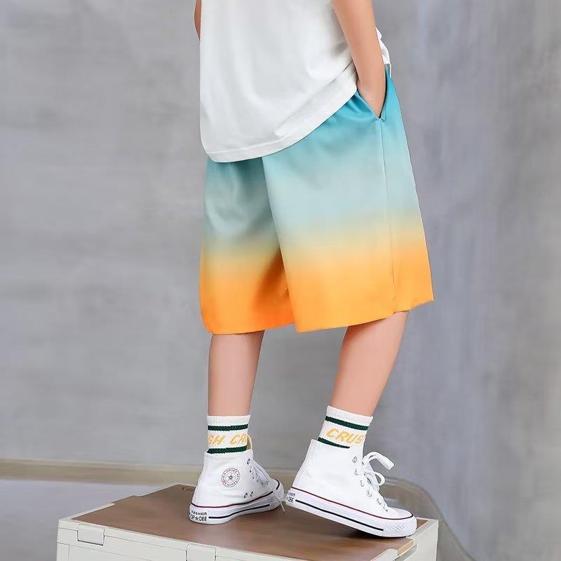キッズ ハーフパンツ 男の子 夏 薄手 子供服 接触冷感 速乾 グラデーション スポーツ 普段着 部屋着