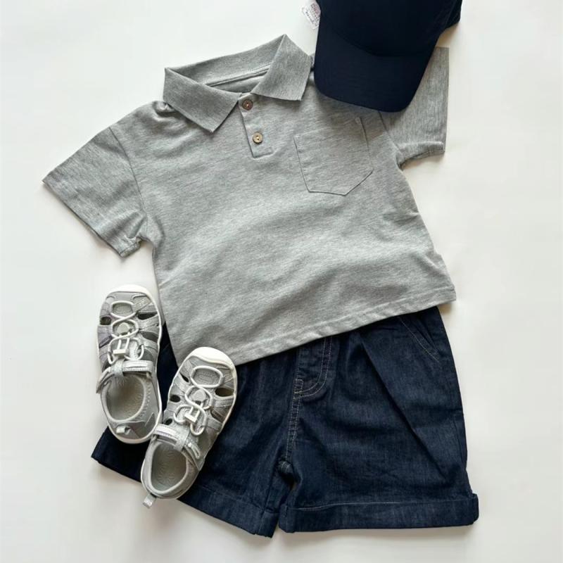 キッズ 半袖Tシャツ デニムショートパンツ 2点セット 上下セット 男の子 子供服 夏服 韓国 コットン グ..