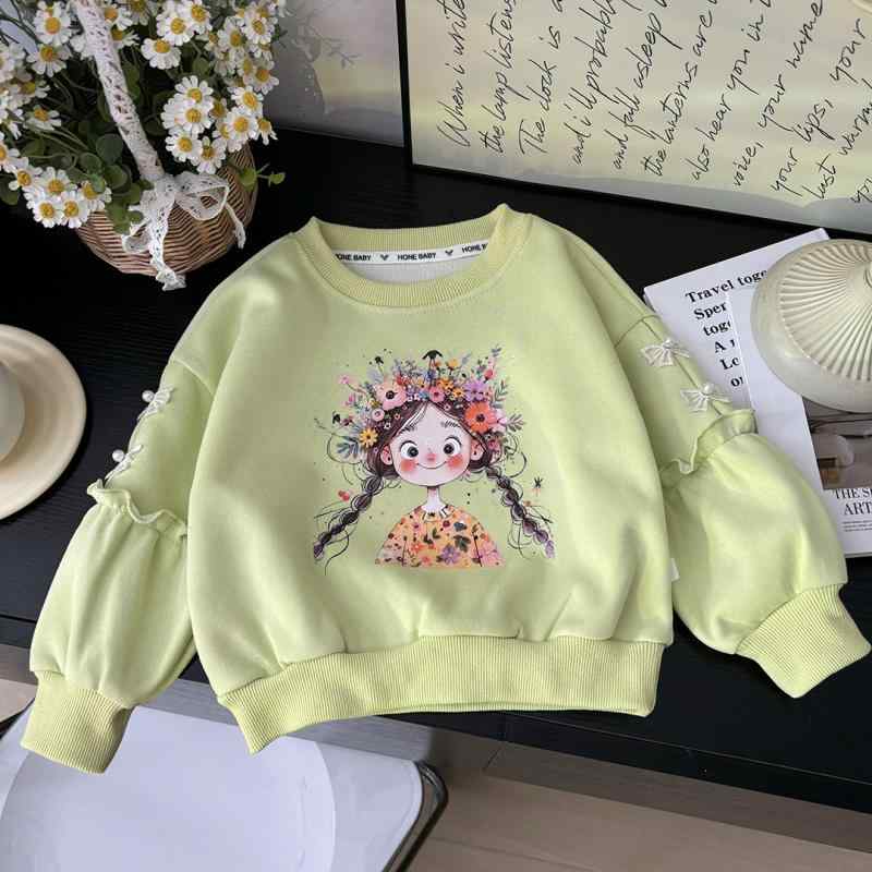 子供用トレーナー ガールズ 長袖Tシャツ 春秋 薄手 プリンセス カットソー トップス 90cm 100cm 110cm 120cm 130cm 140cm 150cm ピンク グリーン イエロー ベージュ 紺 栗色