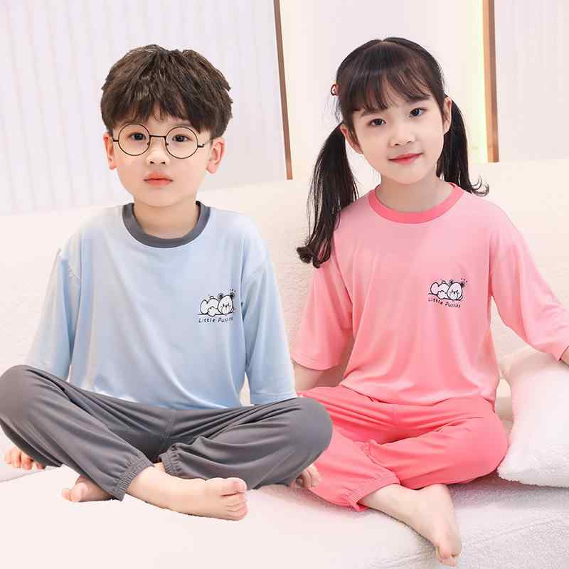子供用パジャマ 上下セット 薄手 モダール 半袖 ベビー キッズ 男の子 女の子 ルームウェア 部屋着 寝間着 吸湿速乾 春夏 かわいい
