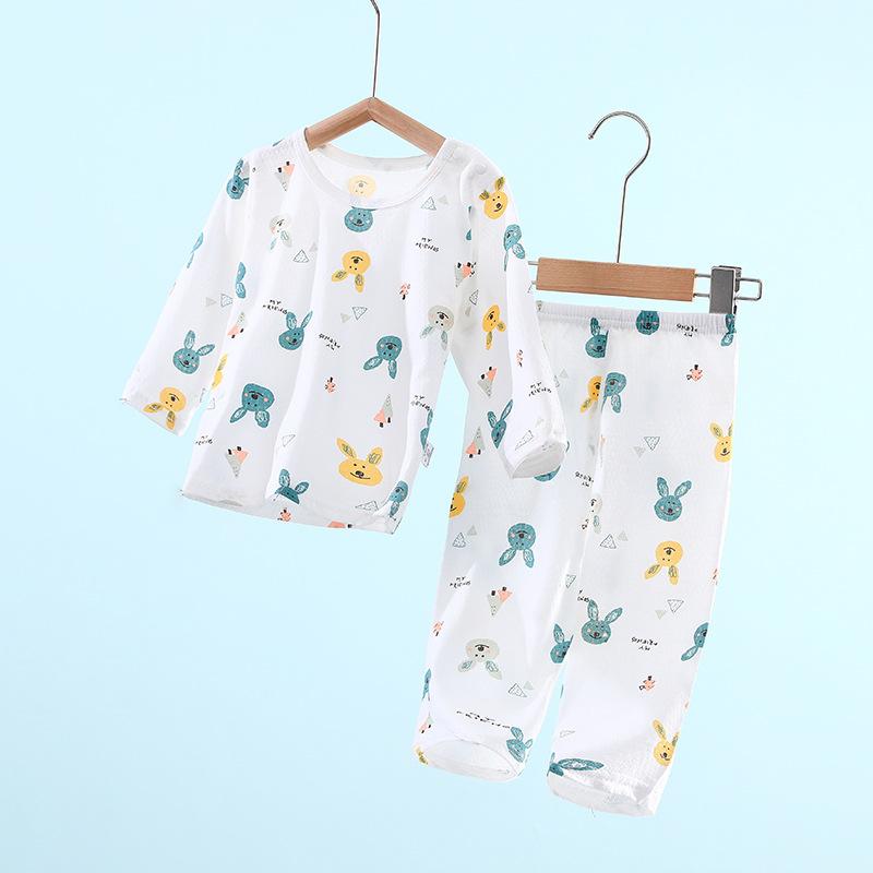 子供用パジャマ ベビー 薄手 長袖 綿 上下セット 男の子 女の子 幼児 ルームウェア エアコン対策服 春夏