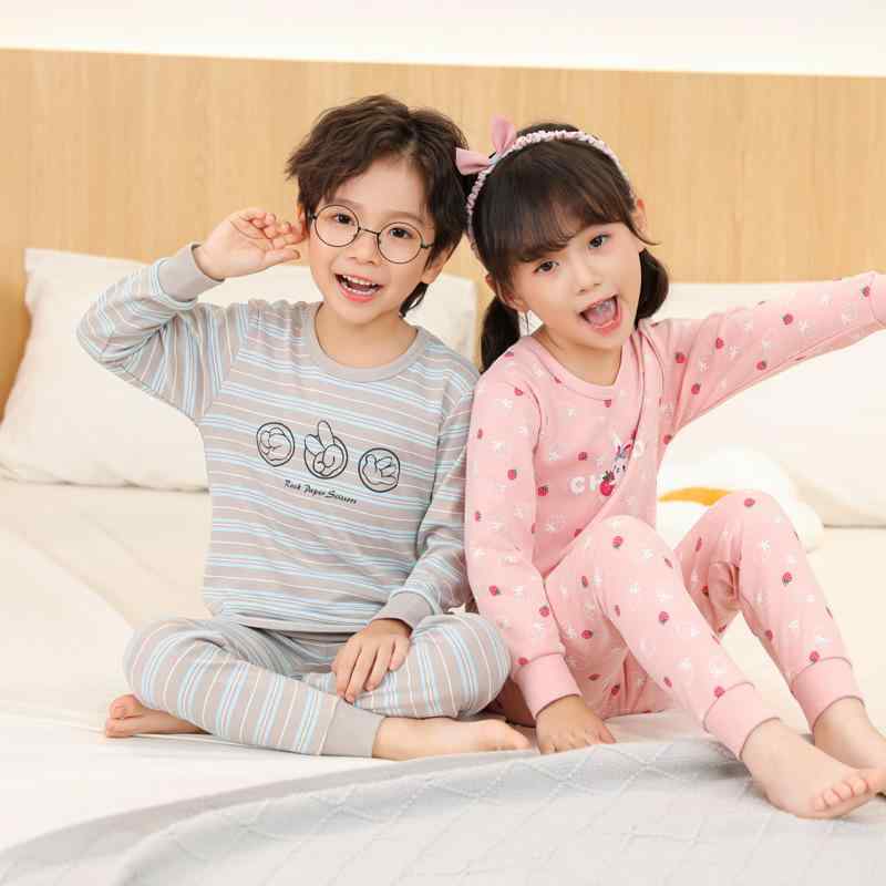 子供用インナー 上下セット 綿 男の子 女の子 ベビー あったかインナー 長袖 パジャマ 春秋冬 100 110 120 130 140 150 160cm グレー 恐竜柄