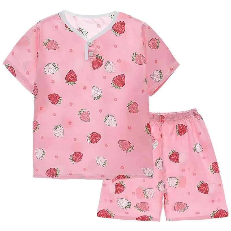 子供用パジャマ 上下セット 半袖 薄手 綿 接触冷感 男の子 女の子 ベビー 幼児 部屋着 寝間着 かわいい ストロベリー いちご 柄 小熊 車 アニマル柄 80 90 100