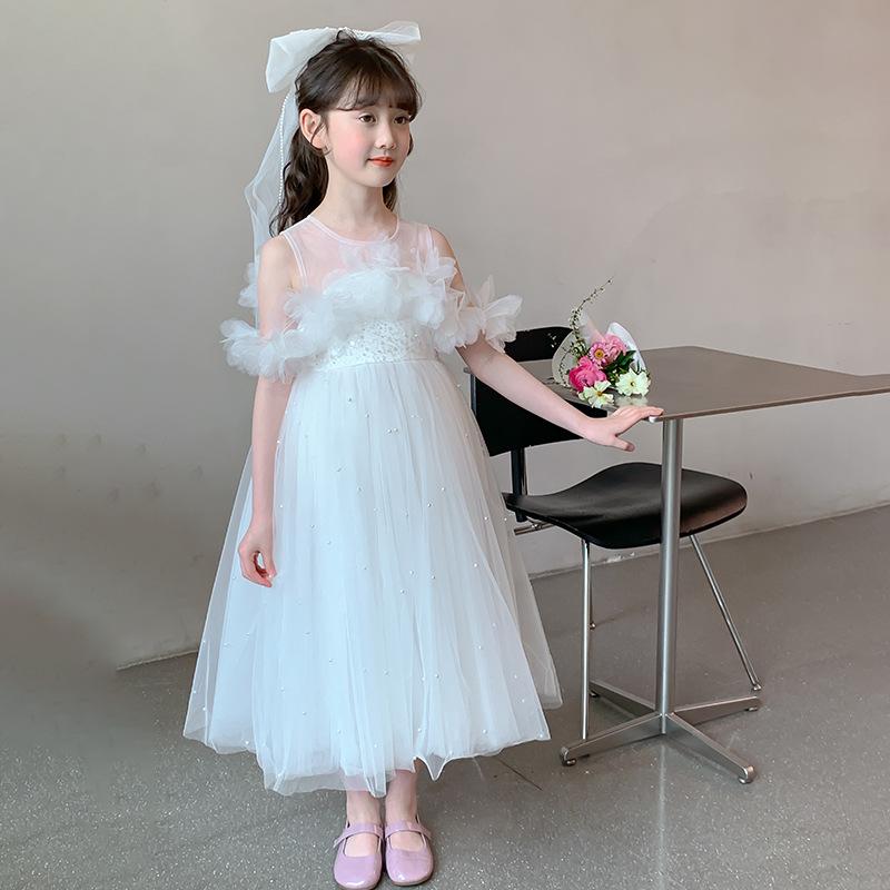 ワンピース 女の子 ドレス ピアノ 発表会 演奏会 フォーマル チュールスカート 子供 女の子 プリンセス..