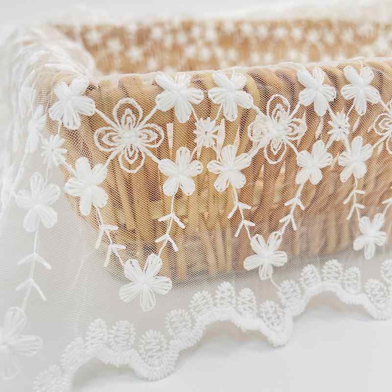 子供服 ワンピース レース ポリエステル チュール 春夏 植物柄 刺繡 白 チュニック 普段使い フォーマル パーティー