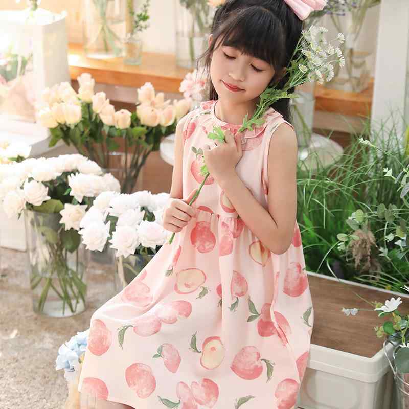 ワンピース ガールズ 子供 ベビー Aライン 泡泡 楊柳 プリンセス パフスリーブ 花柄 ドット柄 ポリエステル かわいい ゆったり ピンク系