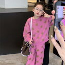 キッズ 上下セット ジャージ 長袖 長ズボン 小熊 くま柄 プリント 春秋 男の子 女の子 運動着 普段着(x2)