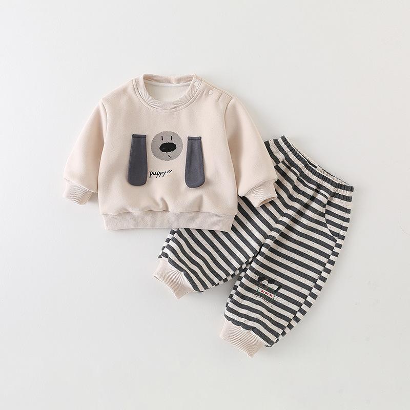 子供用セットアップ ベビー服 上下セット 長袖トップス ボーダー柄パンツ 2点セット 幼児 赤ちゃん 男..