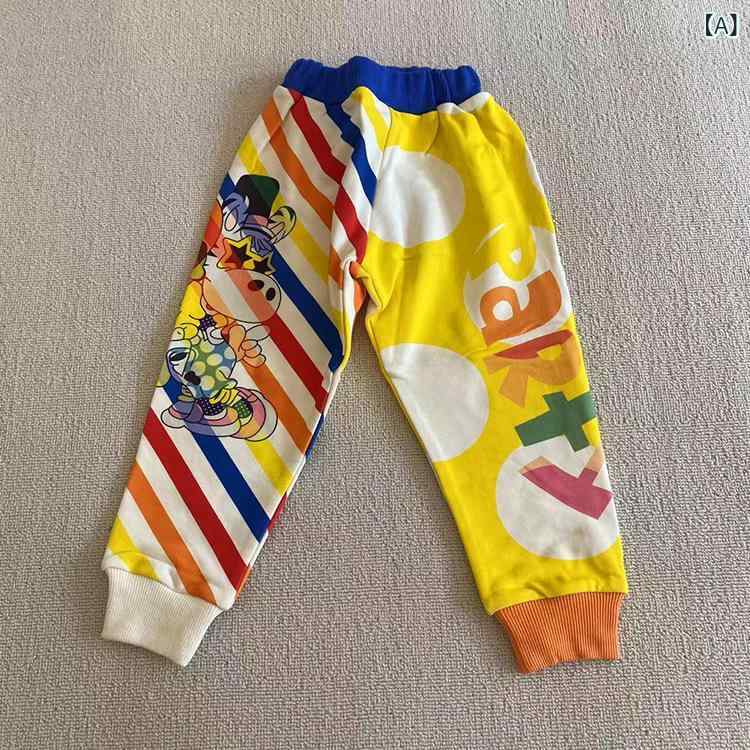 子供服 スウェットパンツ 秋冬用 ロングパンツ コットン カジュアルパンツ 3歳〜8歳 100cm〜140cm 切り替え ブルー ブラック(x3)