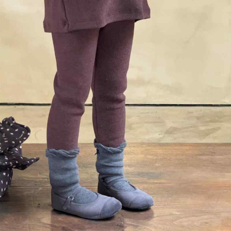 子供服 ガールズ パンツ 裏起毛 あったか レギンス ニット 伸縮性 ミドルライズ ロングパンツ 米白 コ..