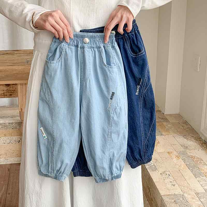 パンツ 男の子 キッズ 薄手 デニム 接触冷感 ズボン 子供 カジュアルパンツ ベビー ロングパンツ 通気..