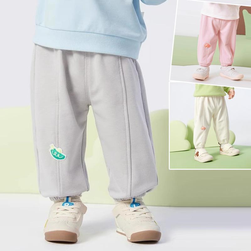 子供服 ベビー 長ズボン 春秋 男女兼用 中小ベビー服 コットン ズボン カジュアルパンツ 外着可 グレー..
