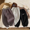 子供用パンツ 裏起毛 スウェットパンツ 男の子 女の子 立体ロゴ 裾絞り ロングパンツ ズボン 秋冬 90cm 100cm 110cm 120cm 130cm ...