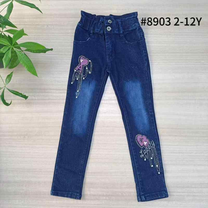 子供服 デニムパンツ ガールズ ロングパンツ 春秋冬 女の子 刺繍 ジーンズ 100cm 110cm 120cm 130cm 14..