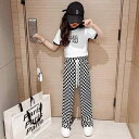 子供服 パンツ 女の子 ワイドレッグパンツ 春秋 薄手 ゆったり 快適 接触冷感 長ズボン チェック柄 ガールズ 女の子 キッズ ボトムス 普段着 110cm ...