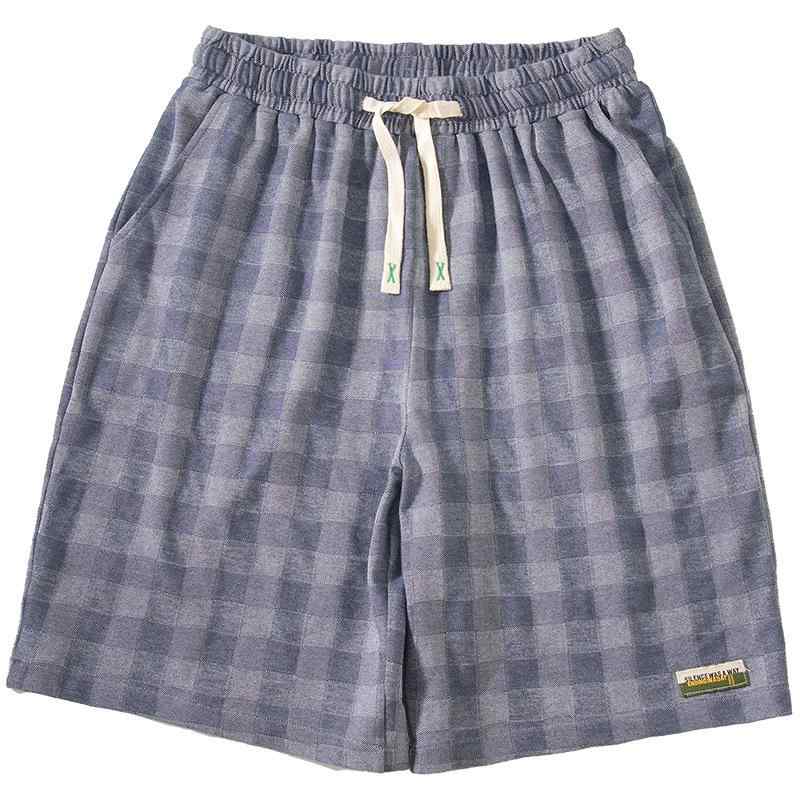 キッズ ハーフパンツ 男の子 ゆったりサイズ 夏用 薄手 コットン混紡 格子柄 カジュアルパンツ 中学生 ..