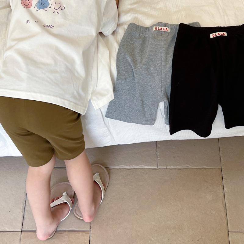 子供用パンツ ガールズ 5分丈 スポーツパンツ 薄手 夏用 綿 8歳以上 グレー 黒 ブラウン