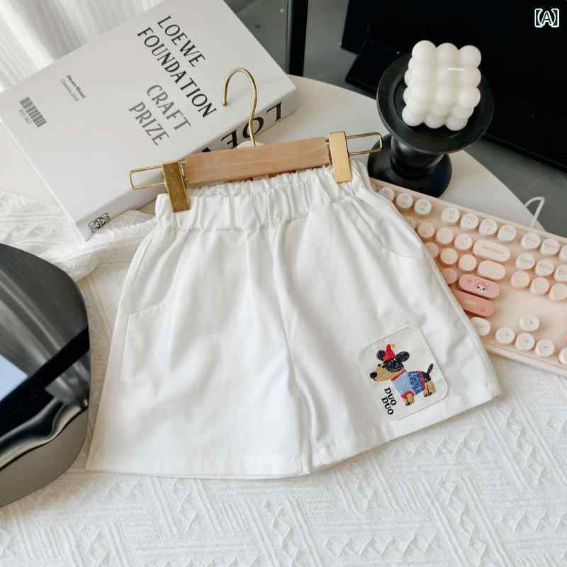 子供服 ショートパンツ 男女兼用 ストライプ柄 かわいい 犬 薄手 ハーフパンツ 90cm 100cm 110cm 120cm..