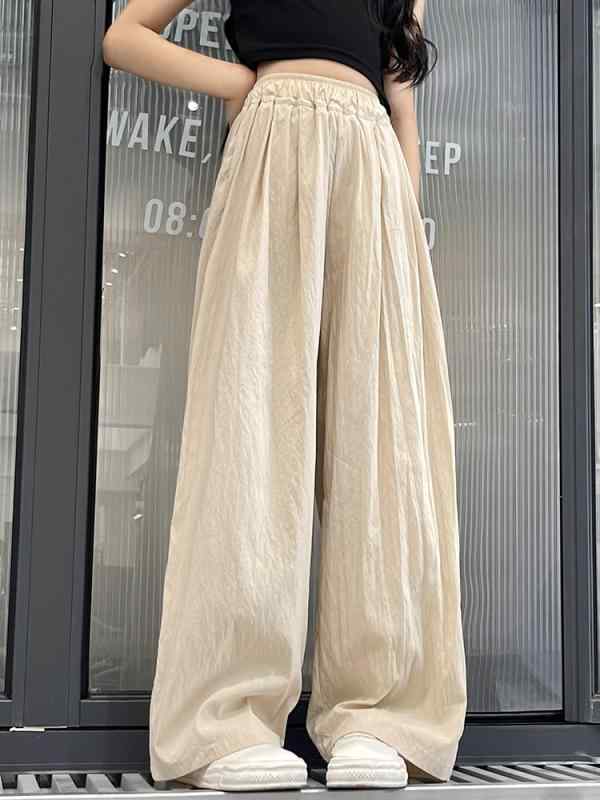 子供服 ワイドレッグパンツ 女の子 ズボン 高学年サイズ イージーパンツ ポリエステル ゆったり B類 夏..