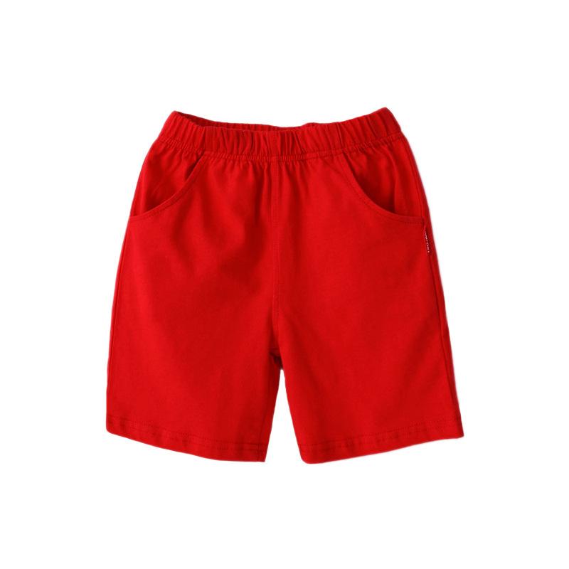 子供用ショートパンツ 赤 短パン 小学生 グレー ハーフパンツ 大童 男の子 男児 五分丈パンツ 幼稚園 夏 薄手 綿 運動着 スポーツ カジュアル