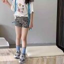 子供服 女の子 ストライプ ショートパンツ カジュアル パンツ 女の子 ハーフパンツ 短パン 80%綿 中小 サイズ 夏(x2)