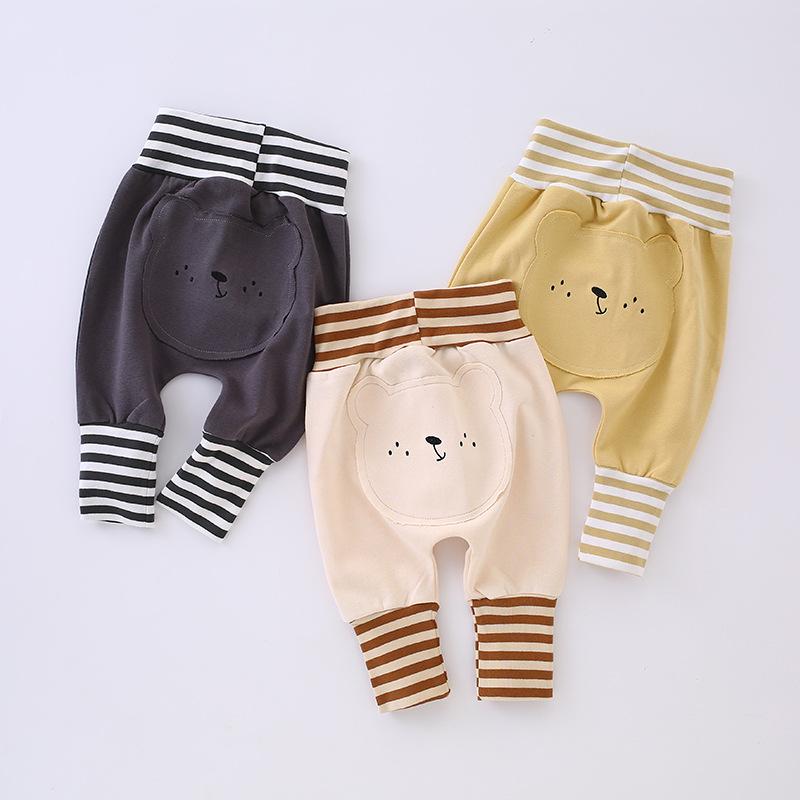 ベビー キッズ パンツ 高腰 腹巻 ズボン 赤ちゃん レギンス アニマル ストライプ 無地 かわいい 綿混紡..