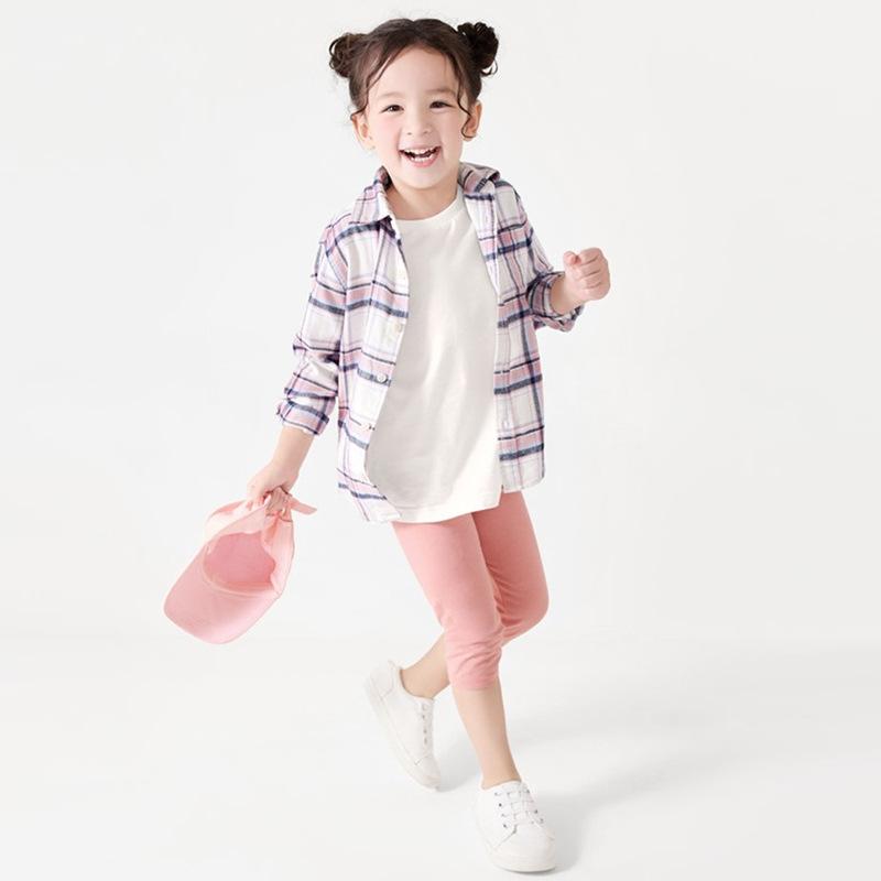 子供服 パンツ 男女兼用 ベビー レギンス スパッツ 7分丈 コットン 伸縮性 無地 ピンク系 グレー ブル..