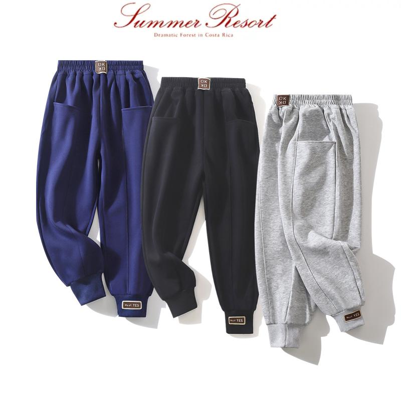 子供服 スウェットパンツ 裏毛 男女兼用 カジュアル ロングパンツ ウエストゴム 裾絞り 無地 スポーツ ..