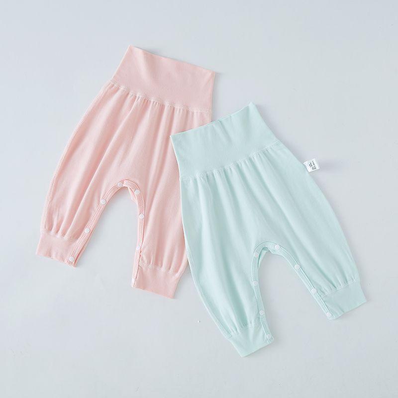 ベビー パンツ 高腰 綿 秋パンツ おむつ交換 無縫製 大PPパンツ 乳幼児 ズボン 豆緑 ブルー イエロー ..