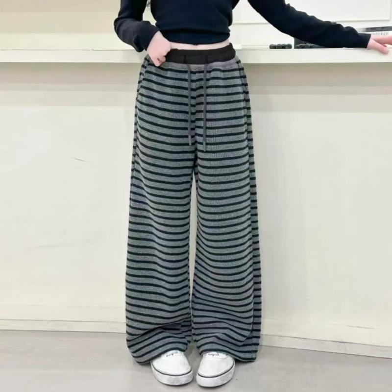 子供服 パンツ 春秋 女の子 ワイドパンツ ストレートパンツ ポリエステル混紡 伸縮性 ウエストゴム 中大 普段着 レジャー