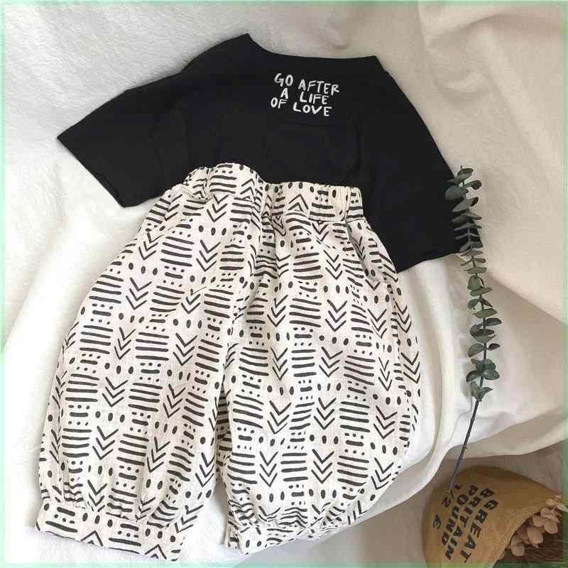 子供服 ベビー &amp; キッズ 9分丈パンツ コットンリネン ゆったり 快適 カジュアル ドローストリング..