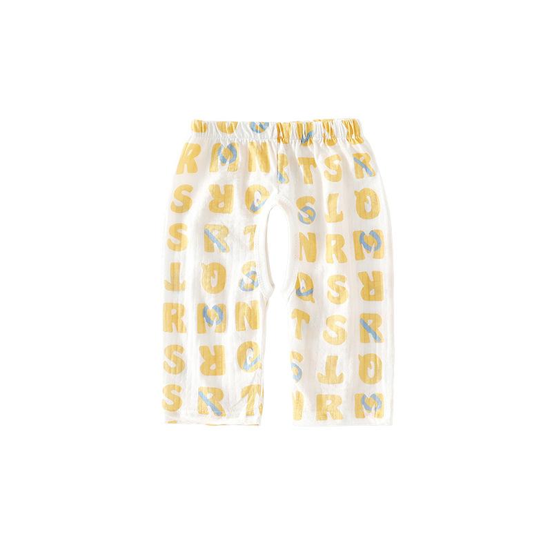 キッズ パンツ ベビー 薄手 7分丈 コットン ズボン 男の子 女の子 赤ちゃん 乳幼児 幼児 子供 部屋着 ..