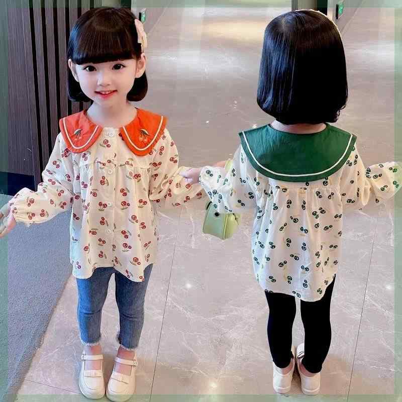 シャツ ガールズ 子供服 長袖 春秋 かわいい 小花柄 ブラウス 90cm 100cm 110cm 120cm 130cm 発表会 普段着(4)