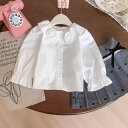 シャツ ガールズ 子供服 長袖 花柄 トップス & スカート セットアップ 春秋 3歳 8歳 コットン かわいい おしゃれ着 白 グレー(x3)