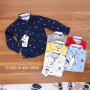 シャツ ベビー服 長袖 コットン 格子柄 ストライプ柄 プリント 刺繍 襟付き トップス 秋冬 赤 紺色 黄色 白 青 グレー(x5)