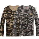 Tシャツ メンズ 男性用 迷彩柄 ニット 長袖 通気性 吸汗性 伸縮性 ストレッチ 迷彩 スポーツウェア アウトドア 春秋 緑 グリーン グレー(x10)