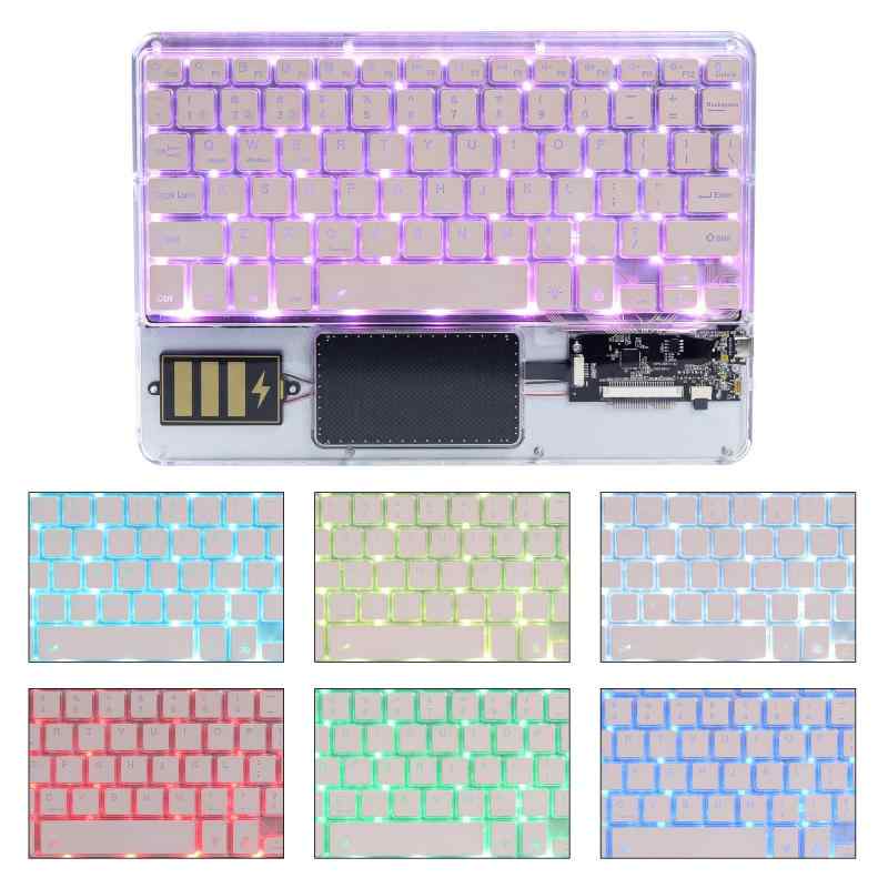 NAMOTUOFO Bluetoothキーボード タブレットキーボード タッチパッド付 バックライト搭載 3台同時接続 英語配列 USB充電 軽量 超小型 超薄型 コンパクト テンキーなし iPad/iPhone/スマホ/パソコン用 An