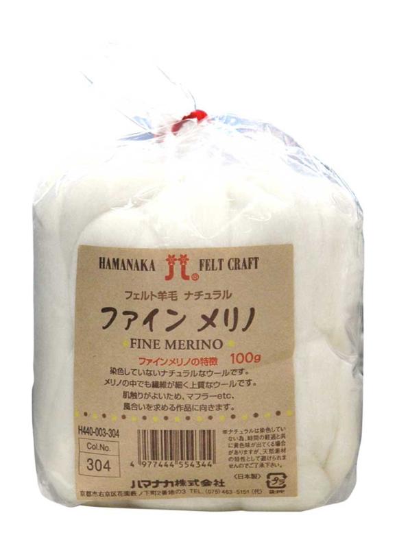 ハマナカ フェルト羊毛100g No.304ファインメリノ ホワイト本体サイズ :(約)100g対象性別 :男女共用主な製造国 :日本型番 :H440-003-304素材ウール100%