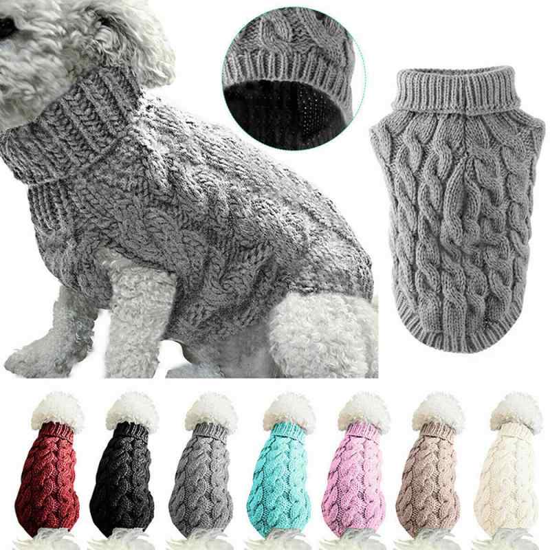 犬服 ドッグウェア ニット セーター 秋冬 ペット服 小型犬 中型犬 大型犬 ケーブル編み 防寒 あったか 暖かい かわいい おしゃれ カジュアル 天 ब्लू ホワイト ブラック ダークグレー ワインレッド ピンク ベージュ3