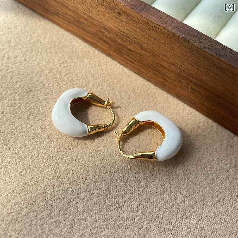 ピアス レディース U形 通勤 イヤリング 白 金 ブルー シルバー 電気メッキ加工 92...