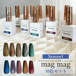 【10色セット】magmag マグマグ シーズン1 マグネット ジェル ボトルタイプ 7ml 1個 ジェルネイル ジェル マグネット マグネットジェル 微粒子 ギャラクシー キャッツアイ 磁石ネイル ラメ ラメジェル コネクトジェル カラー ジェル ネイル キラキラ シルキー magnet