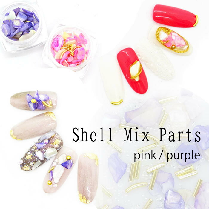 クラッシュ シェル パーツ ミックス セット ケース付き 1個 【メール便可】ピクシーストーン スティック カーブスティック ストーン メタルパーツ ストーン ...