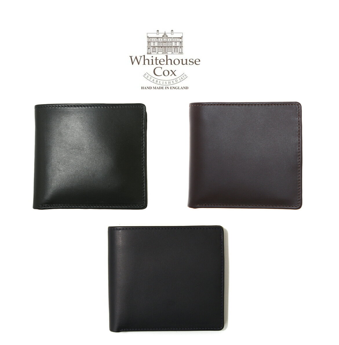 ホワイトハウスコックス 二つ折り財布（メンズ） Whitehouse Cox / ホワイトハウスコックス : NOTECASE WITH COIN CASE DERBY COLLECTION / 全3色 : ノートケース ウィズ コインケース ダービー コレクション 2つ折り 二つ折り 財布 ウォレット 馬革 シンプル デイリーユース : S-7532-DERBY 【MUS】