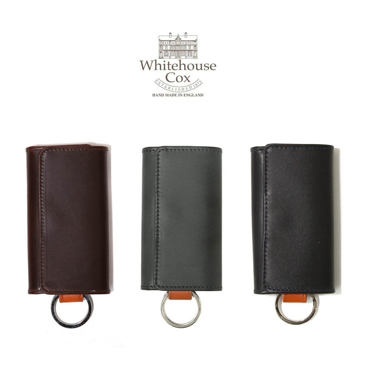 ホワイトハウスコックス 【送料無料】Whitehouse Cox / ホワイトハウスコックス : KEY CASE DERBY COLLECTION / 全3色 : ホワイトハウス キーケース ダービー コレクション ホースハイドレザー 馬革 革 鍵 革小物 メンズ プレゼント ギフト : S-9692-DERBY【MUS】【宅急便コンパクト】