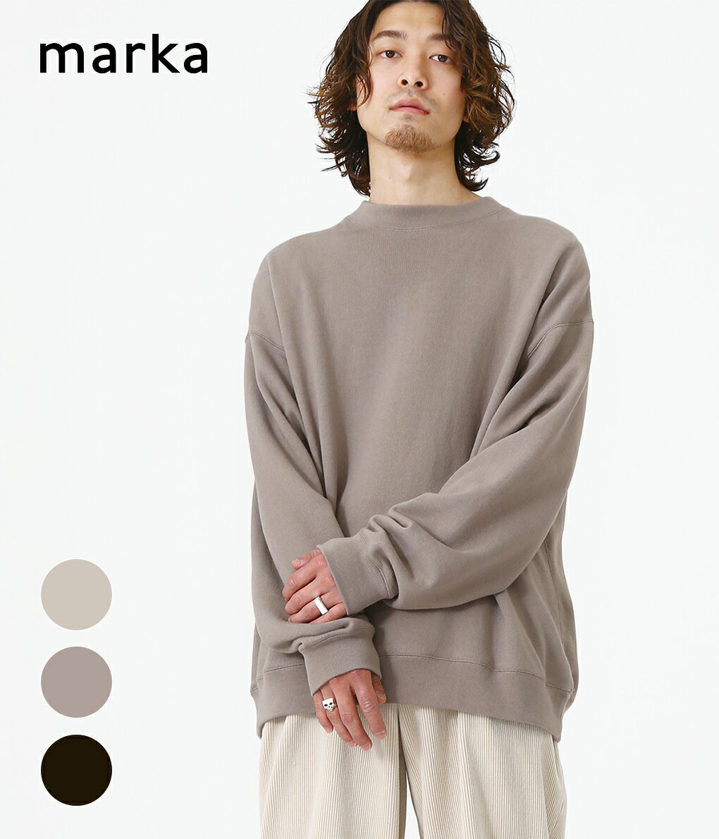 marka / マーカ : CREW NECK - 18/-spain pima cotton fleece - / 全3色 : クルー ネック スペイン ピマ コットン フリース メンズ トップス 裏毛スウェット オーバーサイズ ビッグシルエット ボックスシルエット : M21C-10CS02C【COR】【WIS】