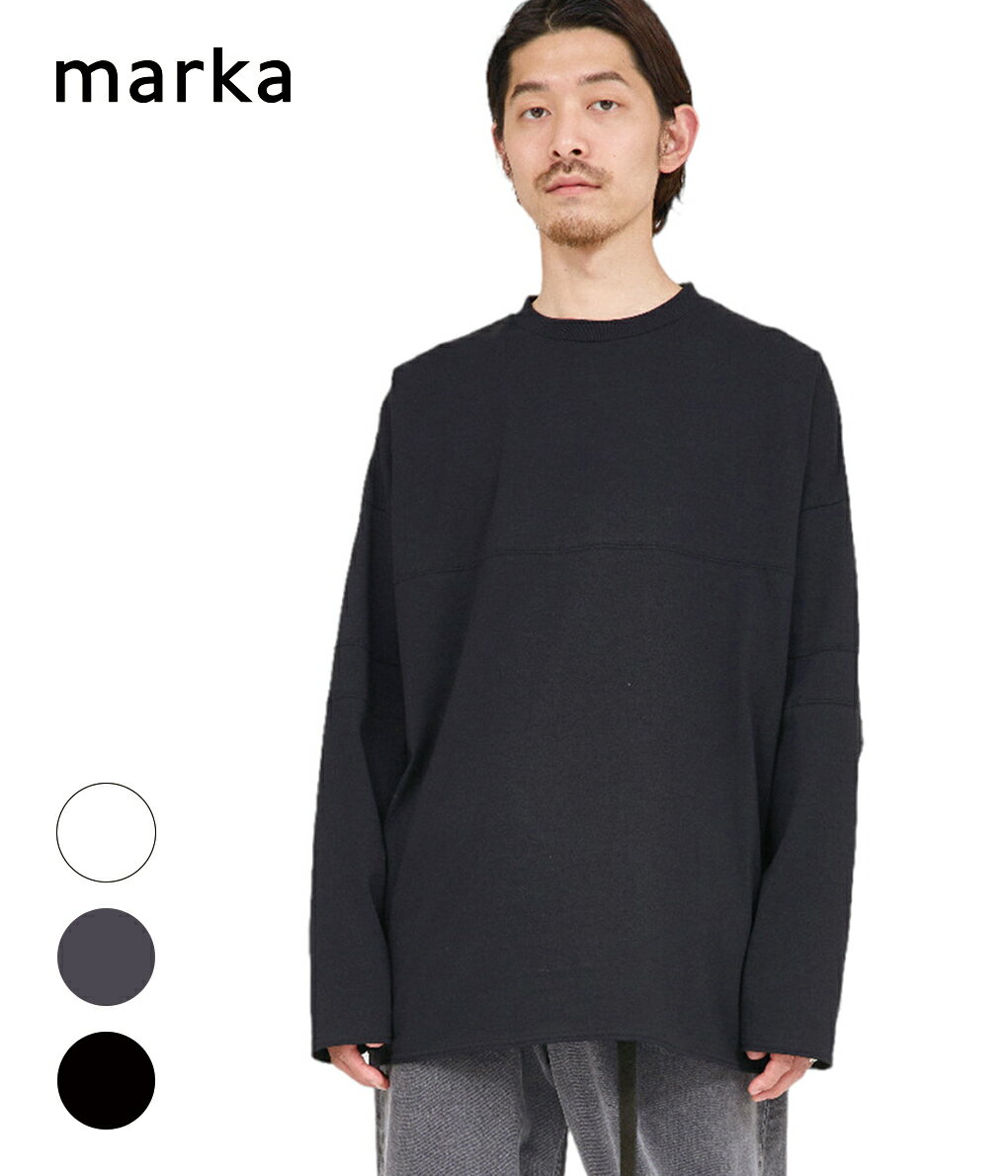 marka / マーカ : FOOTBALL TEE L/S - 14/- recycle suvin organic cotton knit - / 全3色 : フットボールティーロングスリーブ リサイクル スビン オーガニック コットン ニット 長袖 無地 メンズ : M23C-04CS02C