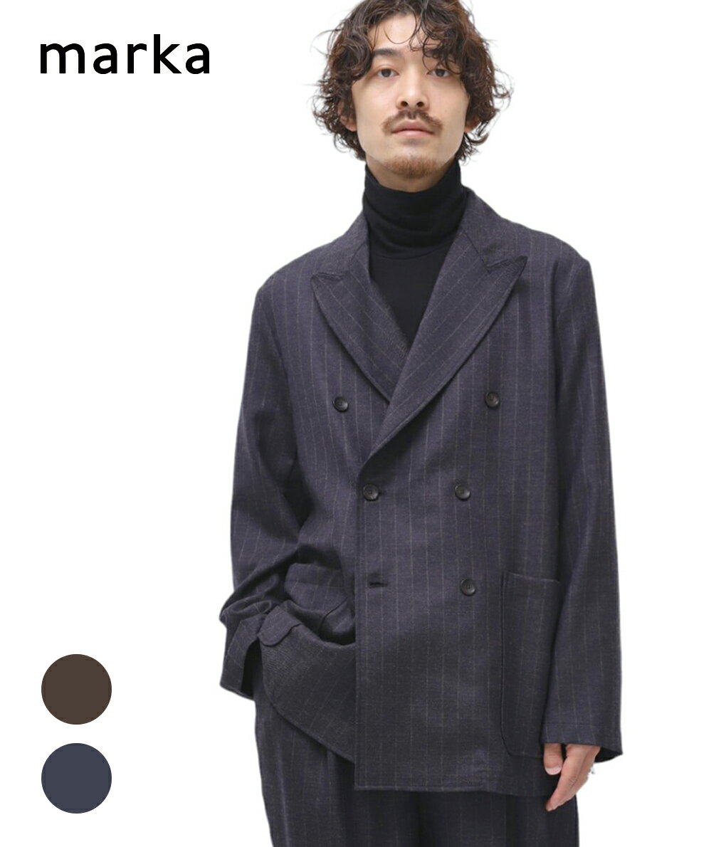 marka / マーカ : W.B SHIRT JACKET - 2/48 wool soft serge - : W.B SHIRT JACKET - 2/48 wool soft serge - : ダブルブレステットシャツジャケット セットアップ ジャケット ボックス Aライン シルエット アウター メンズ : M23C-07JK01C【COR】