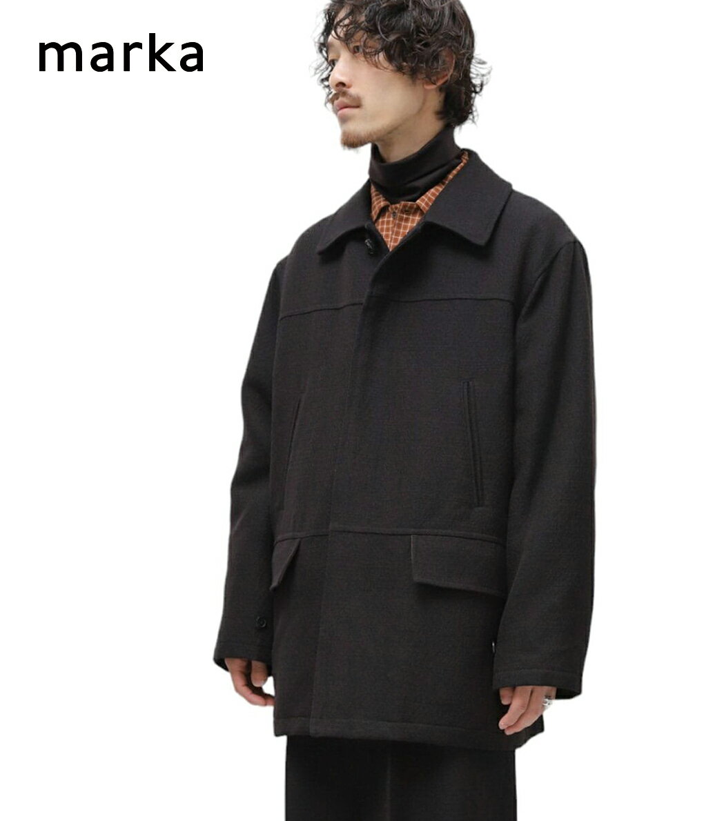 marka / }[J : TWEED PUFFED CAR COAT - herringbone dry tweed - : cC[hptB[hJ[R[g R[g AE^[ Y : M23C-17CO01CyCORzyWISz