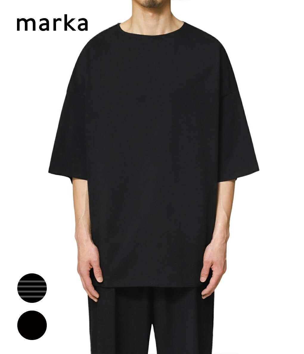 楽天ARKnets【送料無料】marka / マーカ : BASQUE SHIRT S/S - 30//1 organic cotton knit - / 全2色 : バスク シャツ ショートスリーブ オーガニックコットンニット フレンチ ハーフスリーブ ビッグシルエット メンズ トップス 半袖 カットソー Tシャツ : M24B-11CS01Bc【COR】【WIS】